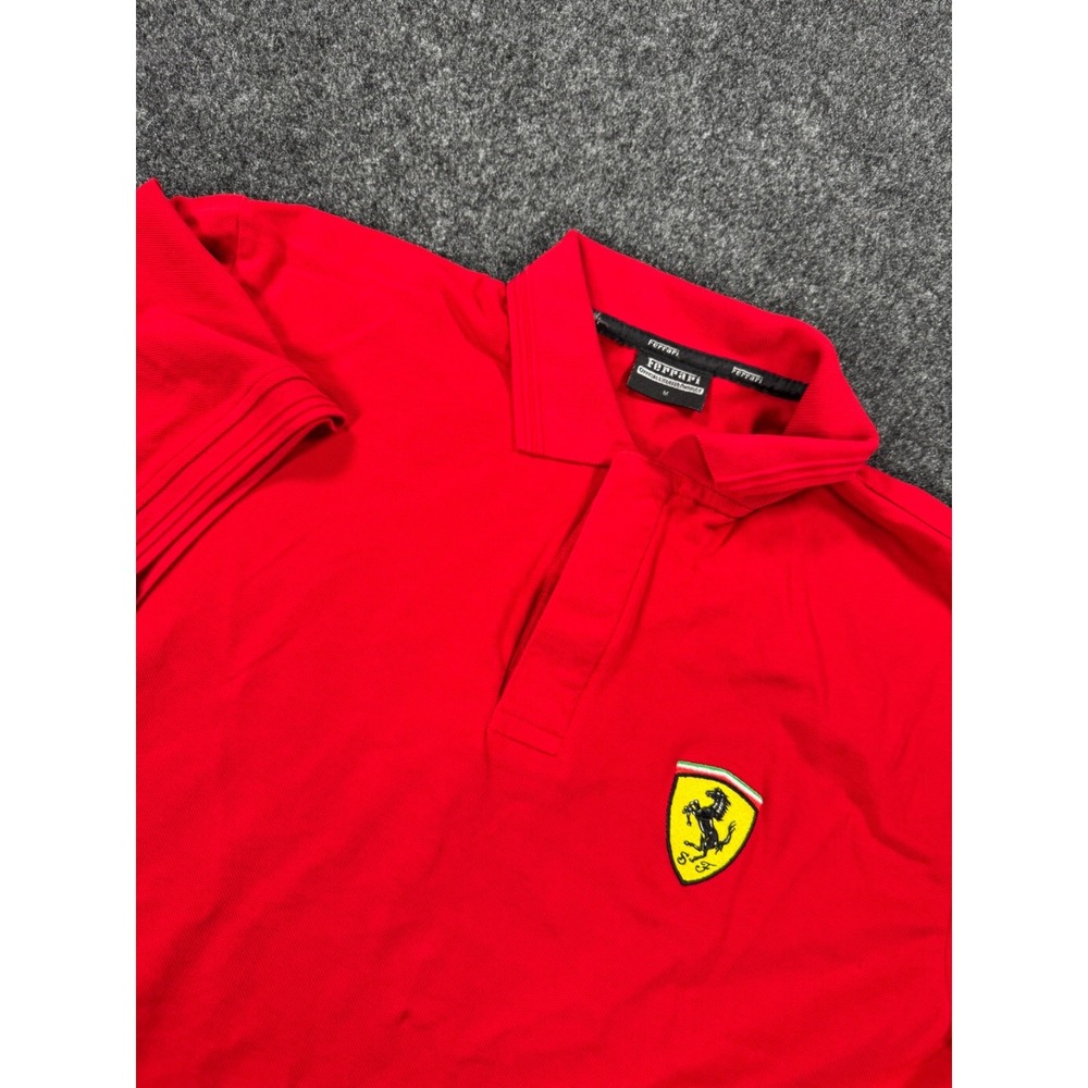 Ferrari Official Licensed Polo Shirt Red Scuderia Shield Men's Medium